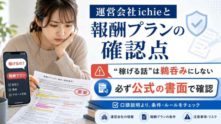 運営会社ichieと報酬プランの確認点