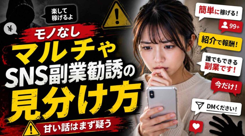 モノなしマルチやSNS副業勧誘の見分け方
