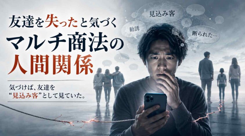 友達を失ったと気づくマルチ商法の人間関係