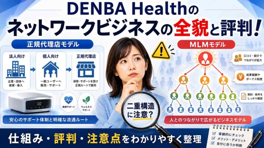 DENBA Healthのネットワークビジネスの全貌と評判！