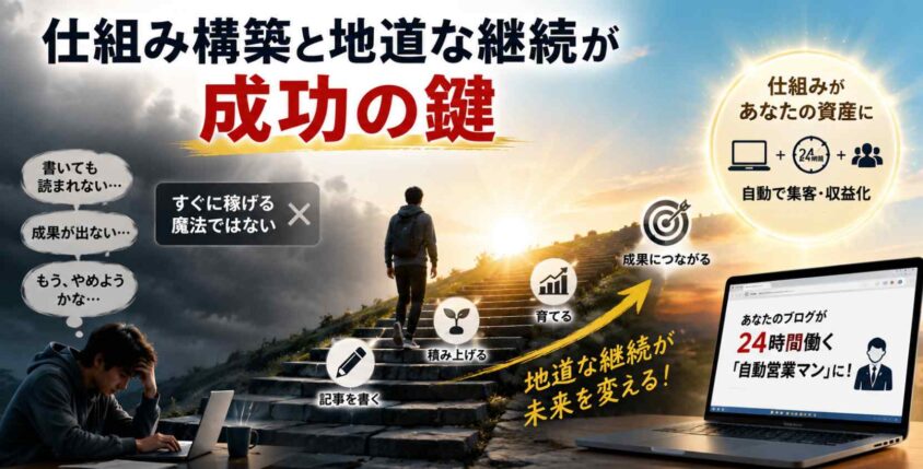 仕組み構築と地道な継続が成功の鍵