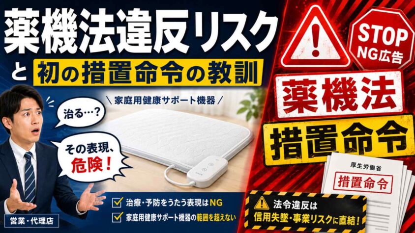 薬機法違反リスクと初の措置命令の教訓
