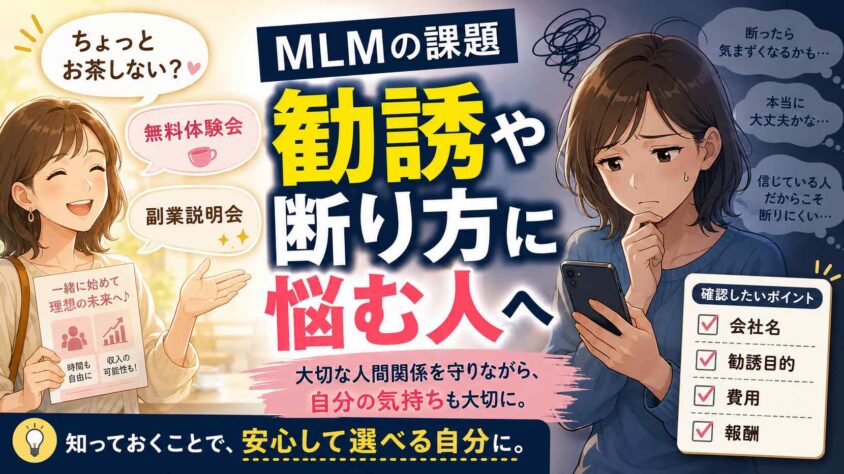 勧誘や断り方に悩む人へのMLMの課題