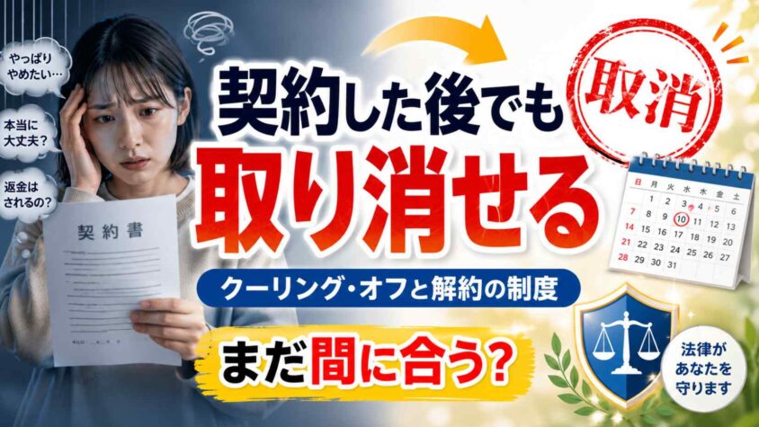 契約した後でも取り消せる——クーリング・オフと解約の制度