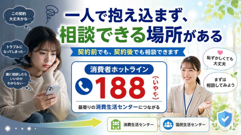 一人で抱え込まず、相談できる場所がある