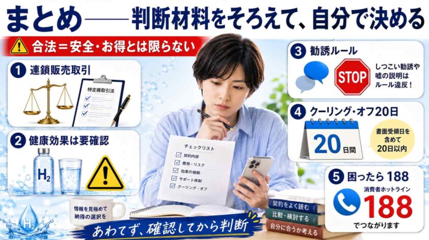 まとめ——判断材料をそろえて、自分で決める