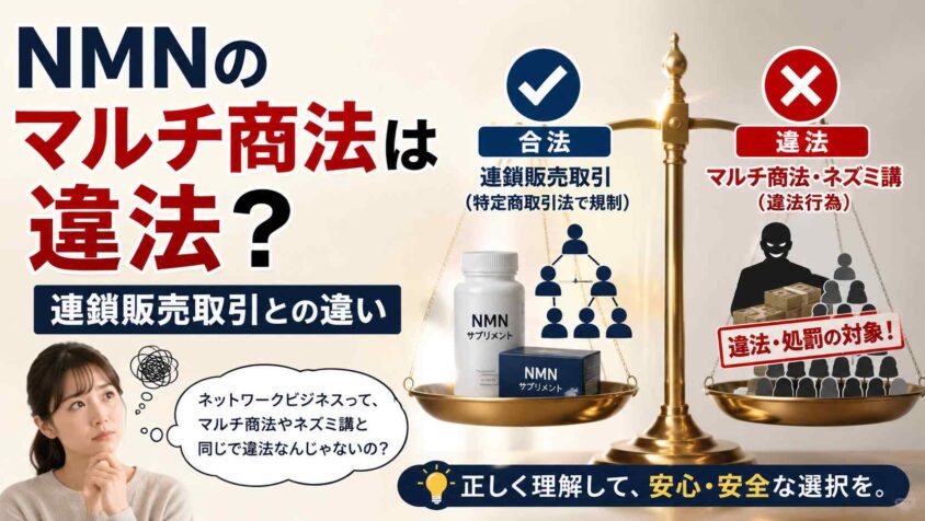 NMNのマルチ商法は違法？連鎖販売取引との違い