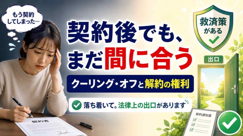 契約後にできること：クーリング・オフと解約の権利