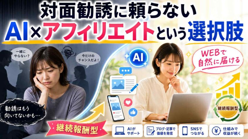 対面勧誘に頼らないAIとアフィリエイトという選択肢