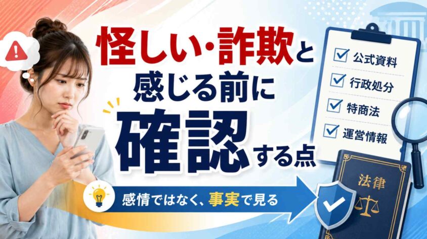 怪しい・詐欺と感じる前に確認する点