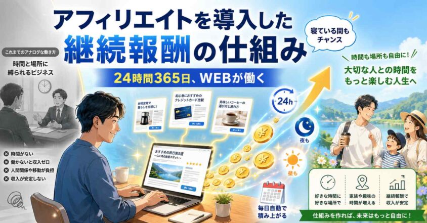 アフィリエイトを導入した継続報酬の仕組み
