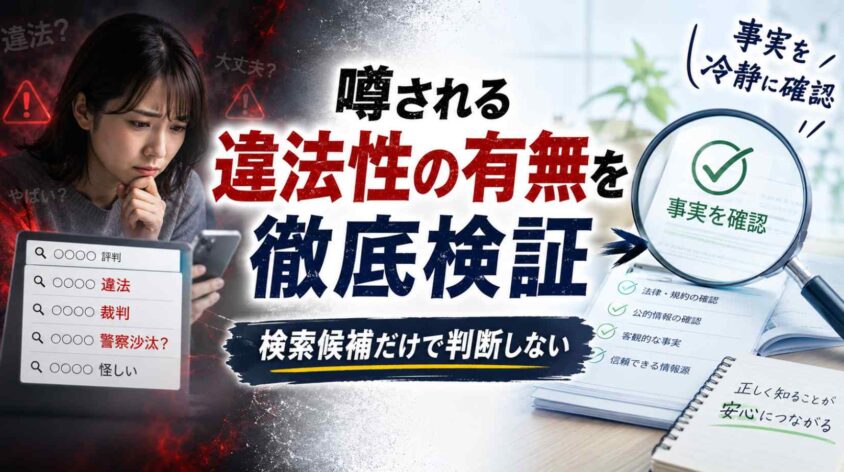 噂される違法性の有無を徹底検証