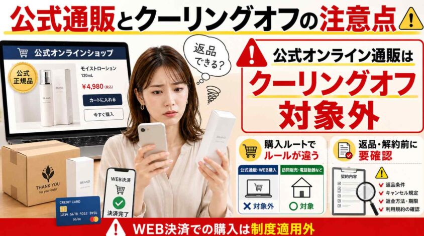 公式通販とクーリングオフの注意点