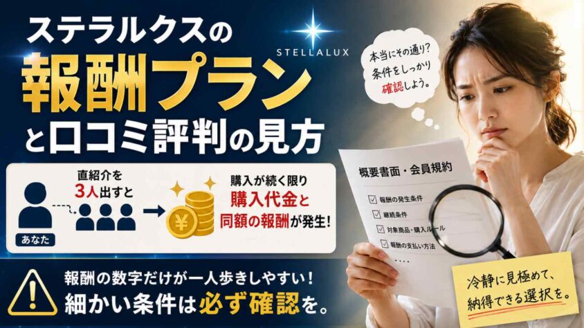 ステラルクスの報酬プランと口コミ評判の見方