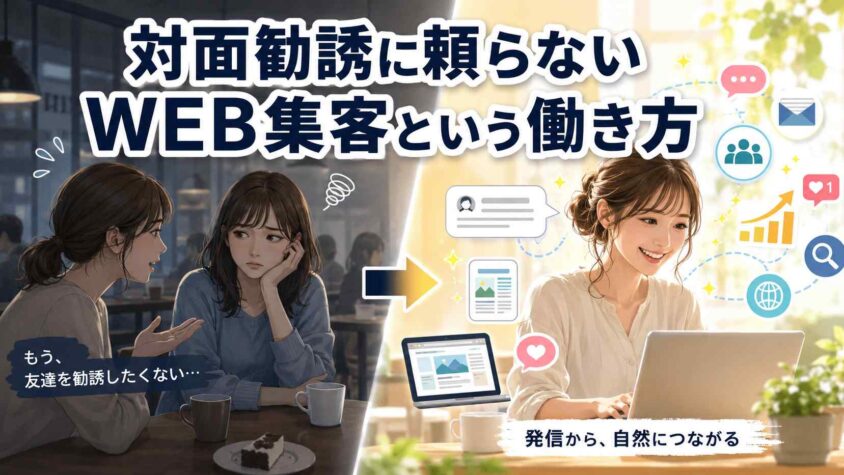 対面勧誘に頼らないWEB集客という働き方