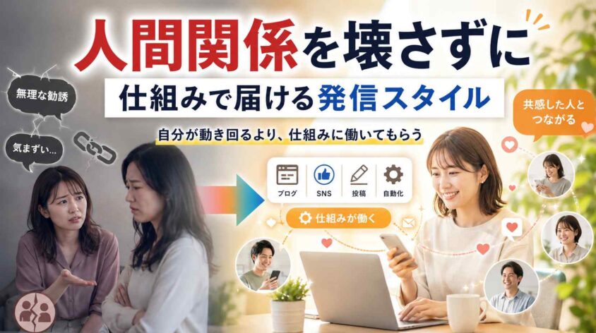 人間関係を壊さずに仕組みで届ける発信スタイル