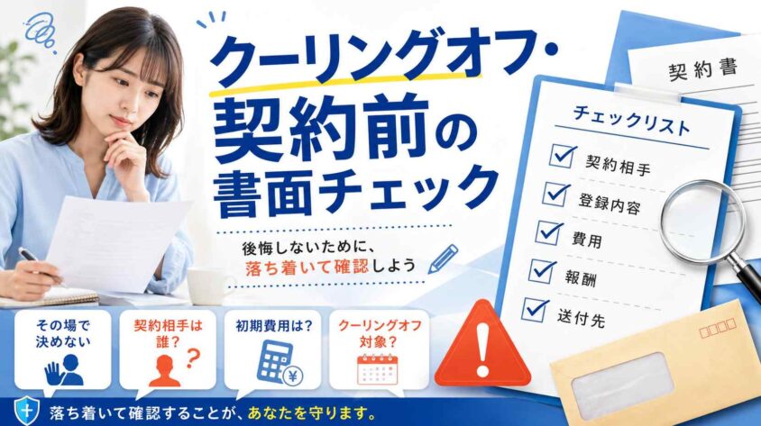 クーリングオフや契約前に確認したい書面チェック