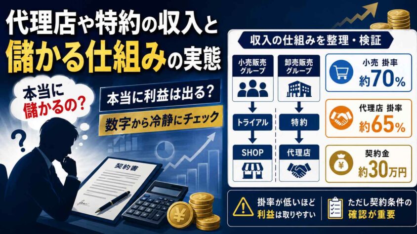 代理店や特約の収入と儲かる仕組みの実態