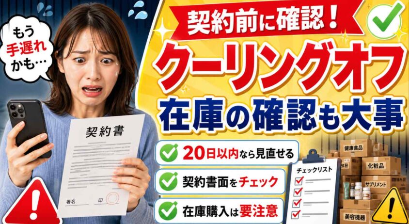 クーリングオフや在庫など契約前の確認点