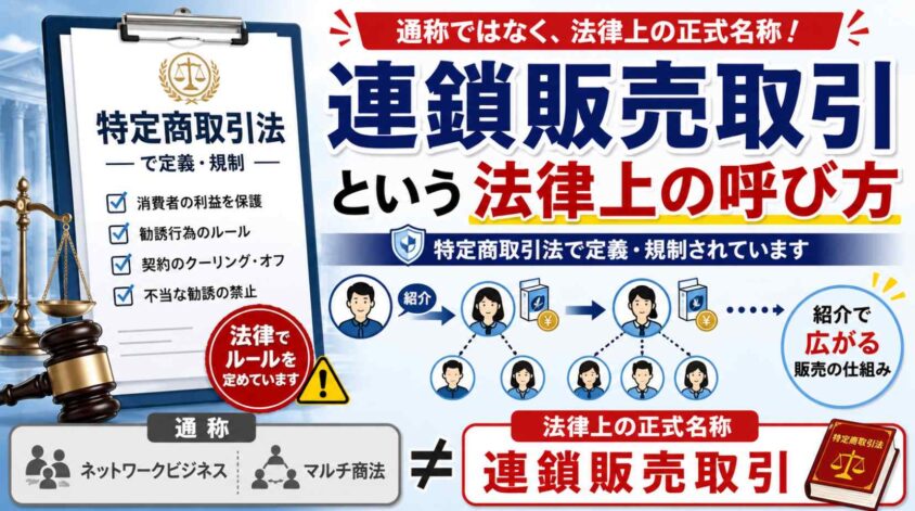 連鎖販売取引という法律上の呼び方