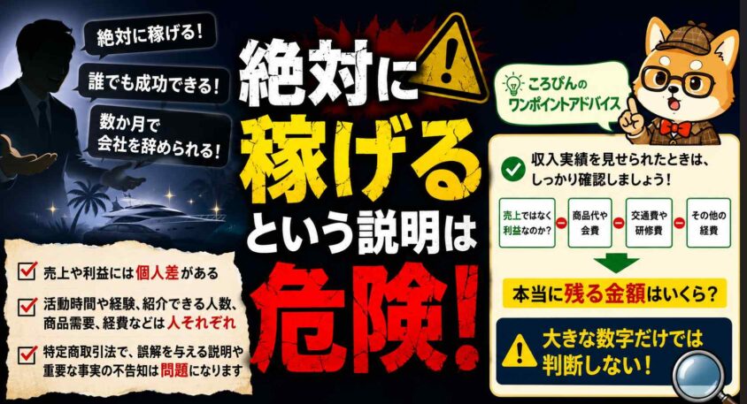 絶対に稼げるという説明は危険