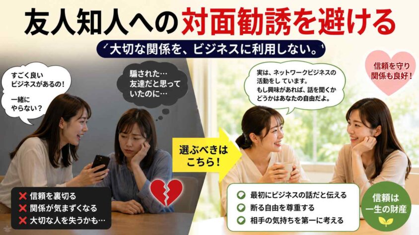 友人知人への対面勧誘を避ける