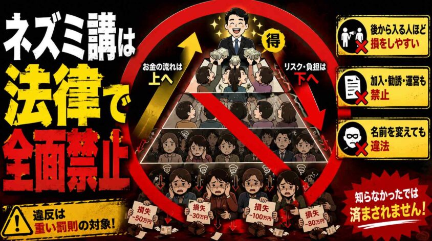 ネズミ講は法律で全面禁止