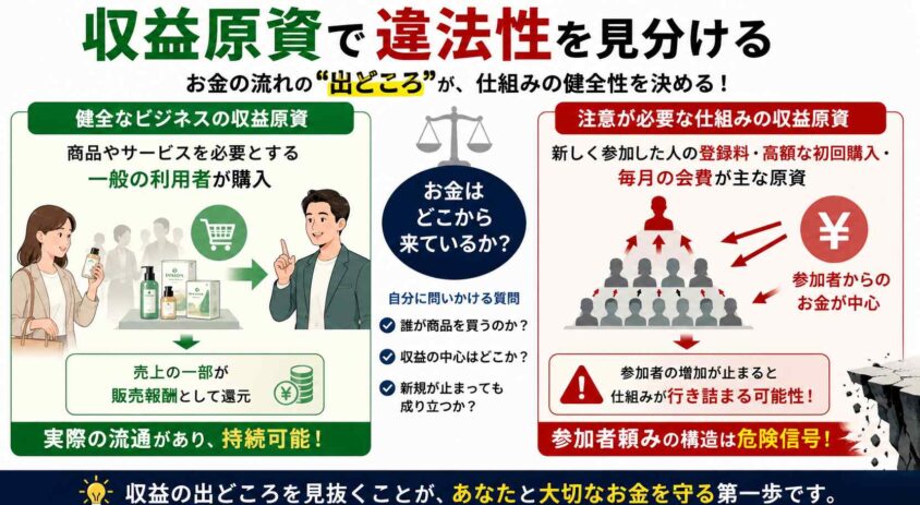 収益原資で違法性を見分ける