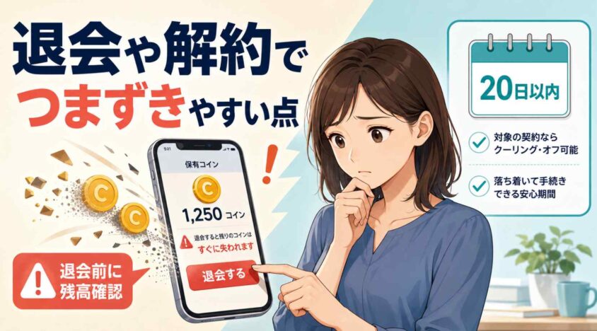 退会や解約でつまずきやすい点