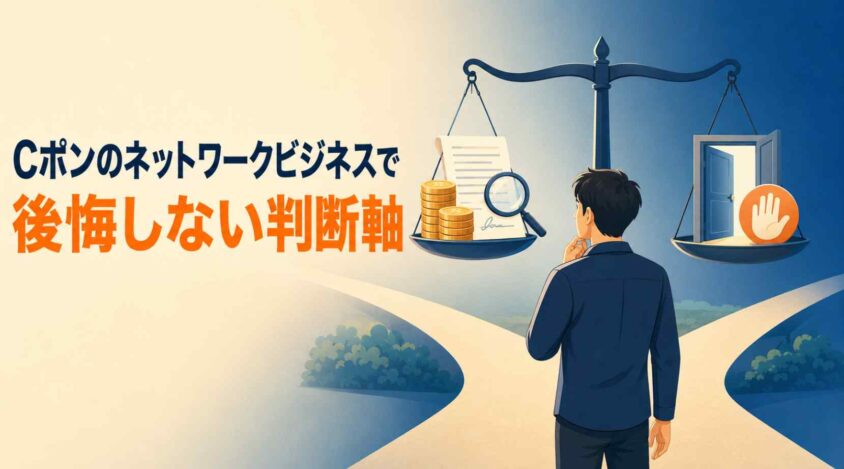 Cポンのネットワークビジネスで後悔しない判断軸
